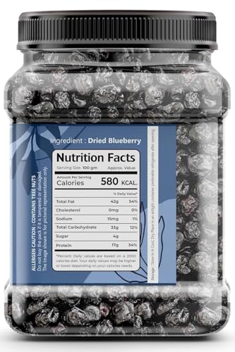 Image of FreshoCartz Organic Dried Blueberry Plum 500GM | | High in Antioxidants & Fiber | Healthy Snack | Blueberry Dried Superfood | Premium Dry Fruits Blueberries