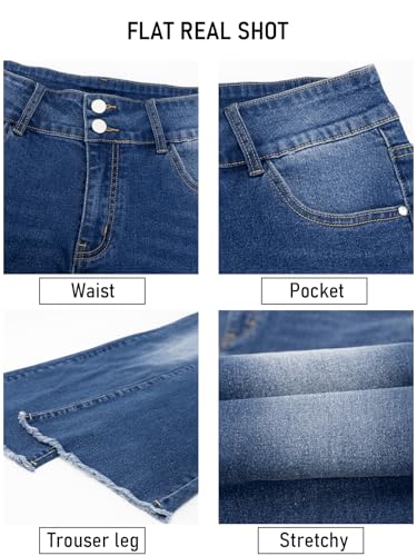 Bootcut Jeans for Women Stretch Jeans with high Waisted Frayed Bottom Hem & Flex Motion Women Boot Cut Jeans （Regular）4