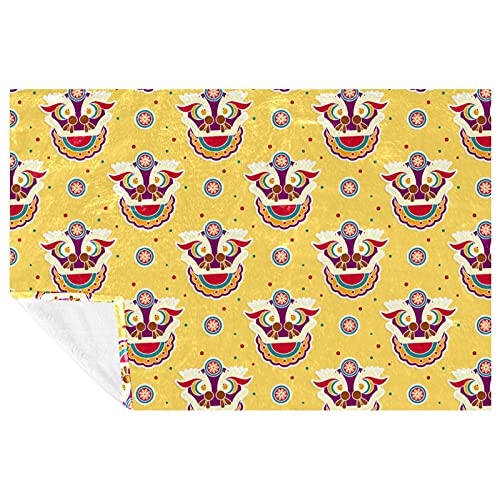 Couverture douce anti-froid lion amusant lit canapé pique-nique