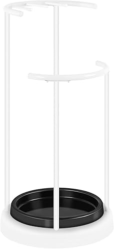 Miniatura 7 de ETELI Soporte de paraguas para entrada, soporte de metal de pie para paraguas decorativo para interiores, estante de almacenamiento con bandeja de
