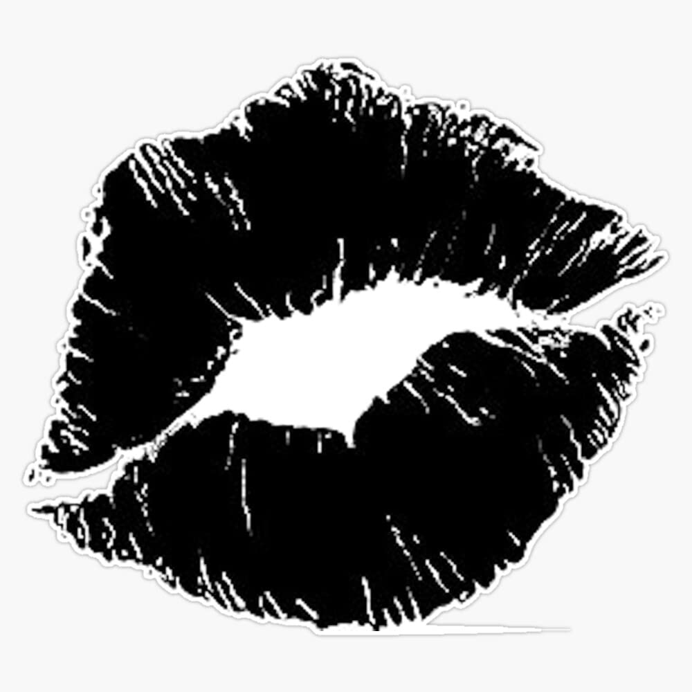 Amazon.com: Vision Signs Black lips Sticker Bumper Sticker Vinyl