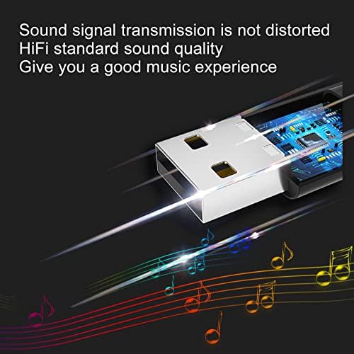 USB Audio Adapter for PS5, USB Bluetooth 5.3 Audio Adapter with 3.5mm Jack for PS4, Speaker, Headphone, PC, Laptop, with LED Indicator, Support 2 Devices