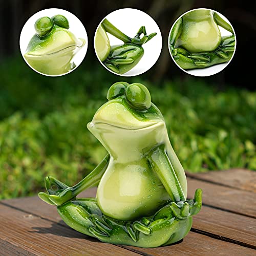 Suynybhf Yoga Frog Garden Statue Outdoor Pool Decor Home House Kitchen Figurine Patio Lawn Yard Art Housewarming Funny Resin Decoration 6.0Inch Gift By Hand Painted #TOP2
