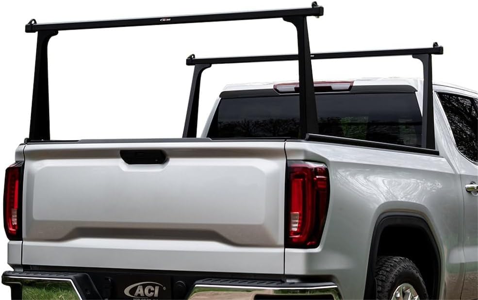 Ladder Rack - 500 lb Capacity | Stake Pocket Mount | Direct-Fit | 26 Inch Height - Black Aluminum