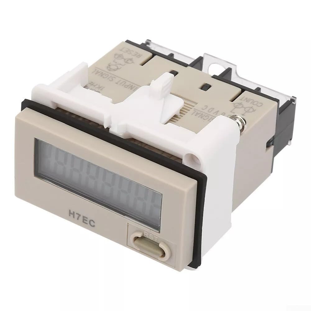 Zilimontt Digitaler elektrischer Totalisator H7EC NV mit LCD-Display für genaue Zählung in verschiedenen Gleichspannungseinstellungen, elektronischer Zähler AC 3–36 V, digital, elektrisch