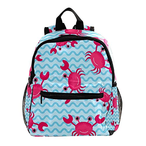 Sac à dos pour enfants multicolore 30,5 cm imprimé crabe bleu rouge garçons filles