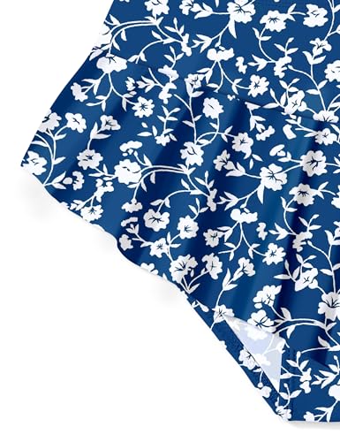 Image of Qaoerde Girls Swimsuit Tropical Print Bikini Set with Ruffle Hem Two Piece Criss Cross Bathing Suits for Girls 7-16 Years