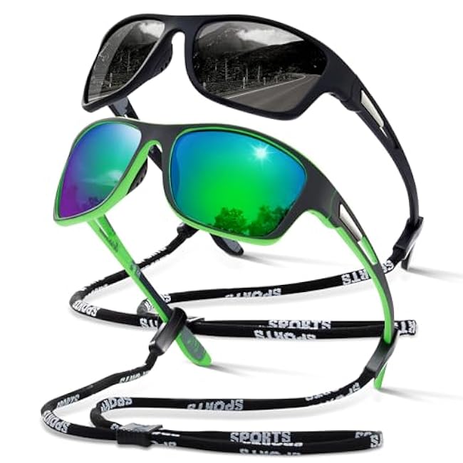 suoso Polarized Sports Sunglasses for Men: UV400 Protection Glasses Womens Wrap Around Goggles for Driving Fishing