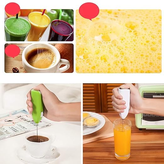 Electric Milk Frother for Coffee | Battery Operated Handheld Coffee Beater (2×AA, Batteries Not Included), Mini Stainless Steel Whisk for Latte, Cappuccino, Matcha, Hot Chocolate & Travel (Multicolor) - Milk Frother / Coffee Whisk - Image 4