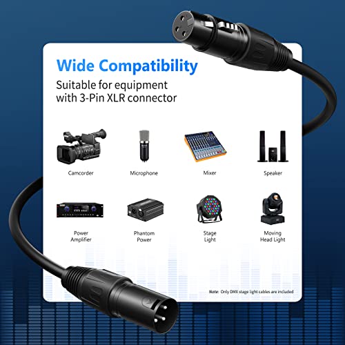 Neewer 10-Pack 6.5 Foot / 2 Meters Dmx Stage Light Cables Wires With 3-Pin Signal Xlr Male To Female Connection For Moving Head Light Par Light Spotlight With Xlr Input & Output #TOP2