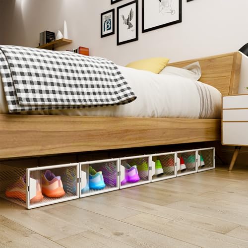 Unique Impression 16 Pack Shoe Storage Box - Clear Stackable Boxes - Plastic Trainer Storage Boxes - Transparent Shoe Display Containers - Fits Up To UK 9.5 size men’s - Image 5