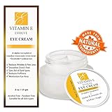 Natural Vitamin E Eye Cream for dark circles & under eyes treatment. Reduce puffy bags, remove wrinkles & fine lines & soften crow's feet. Best antiaging moisturizer cream for brightening & hydrating
