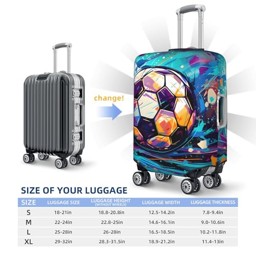 Cute Funny Soccer Ball Travel Luggage Cover for Suitcase Anti-Scratch Fashion Suitcase Protector Washable Elastic Baggage Covers Fits 18-21 Inch Luggage for Travel Beach Holiday3