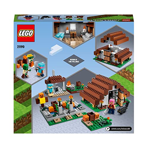 Minecraft Il Villaggio Abbandonato, Set di Giochi da Costruire con Accampamento per Cacciatore di Zombie, Officina, Fattoria e Casa Giocattolo più 3 Personaggi e 1 Figura di Gatto 21190 - Lego - Immagine 7