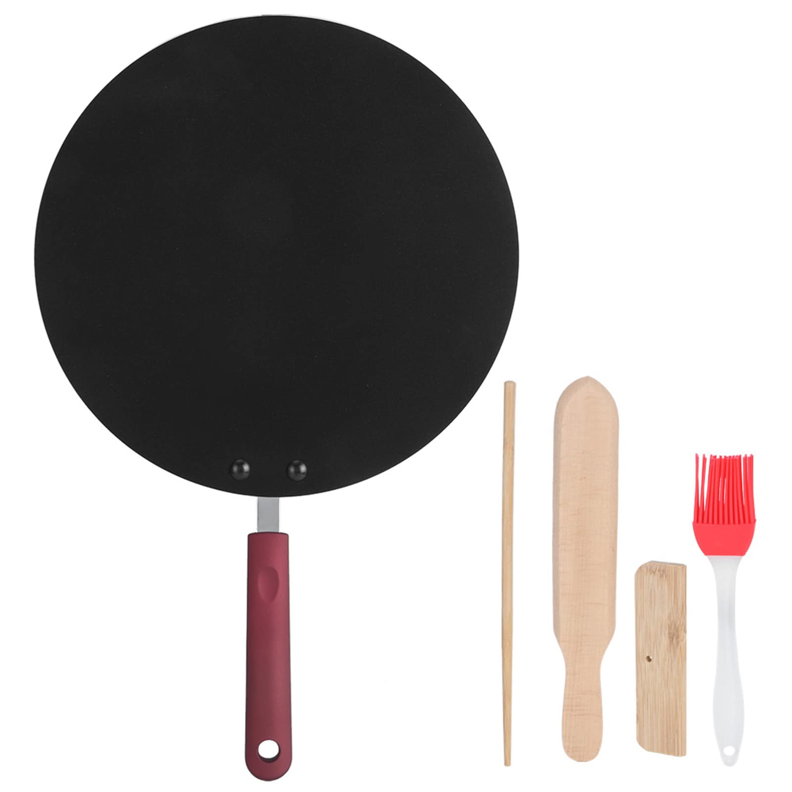 Crepe Maker Pan with Spreader Portable Crepe Maker NonStick Frying Pan Pancake Griddle Mini Cooking Tool Mini Pancake Pan for Home Cooks Crepe Lovers