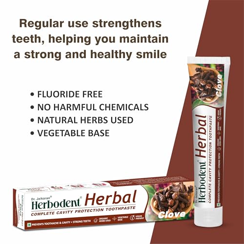 Image of Herbal Clove Toothpaste - 100g Pack Of 3 | Natural Herbs - Clove, Babool, Bakul and more | Daily use toothpaste