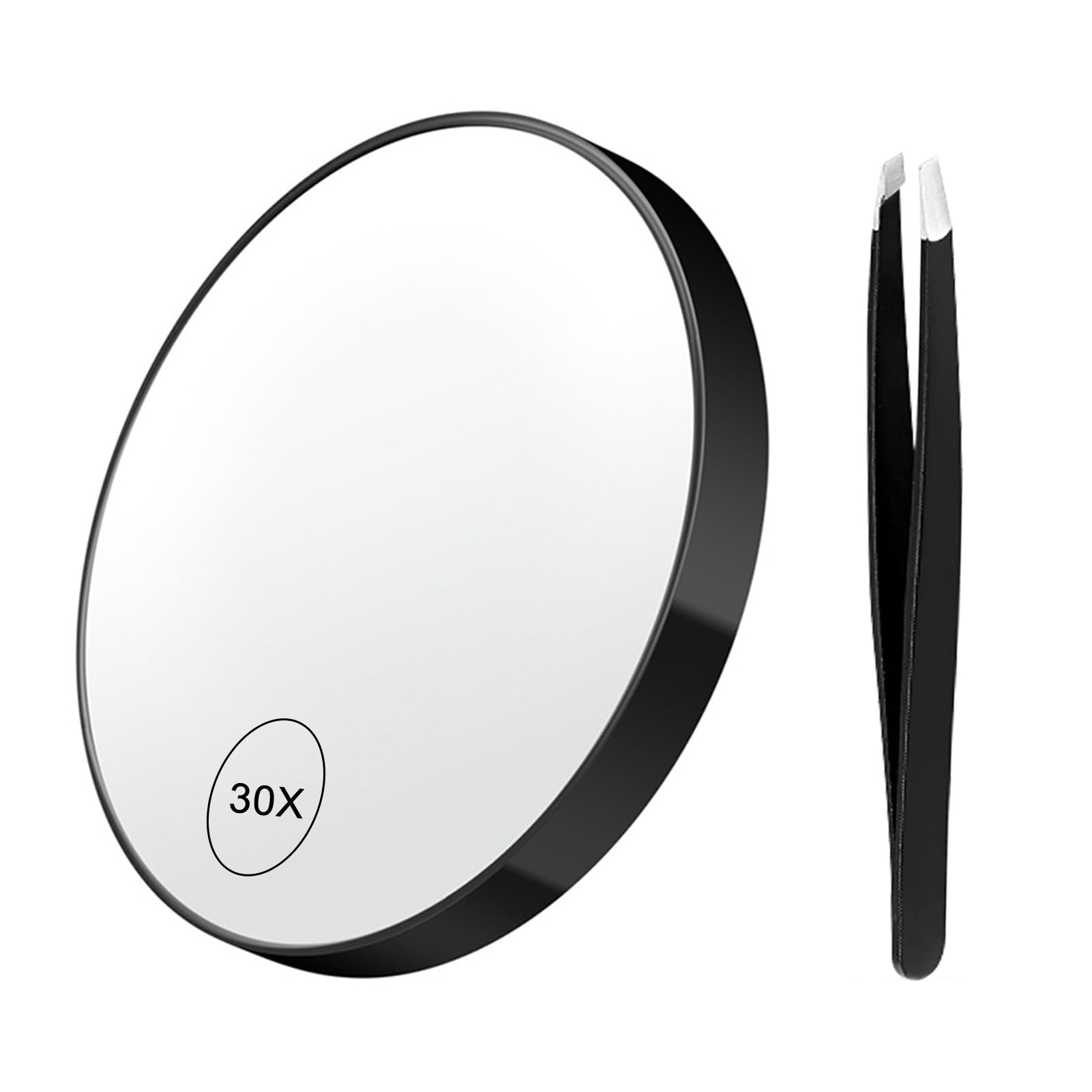 ulafbwur Makeup Mirror Make-up Durable 30X Magnifying Hand-held Magnifying Makeup Mirror Black
