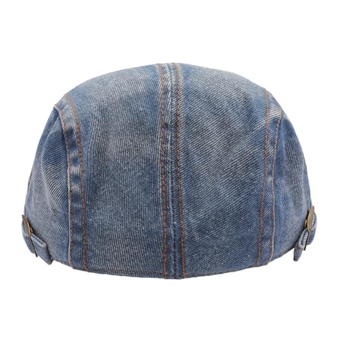 Image of ZLYC Men Cotton Flat Cap Summer Scally Ivy Gatsby Newsboy Beret Driver Cabbie Hunting Hat