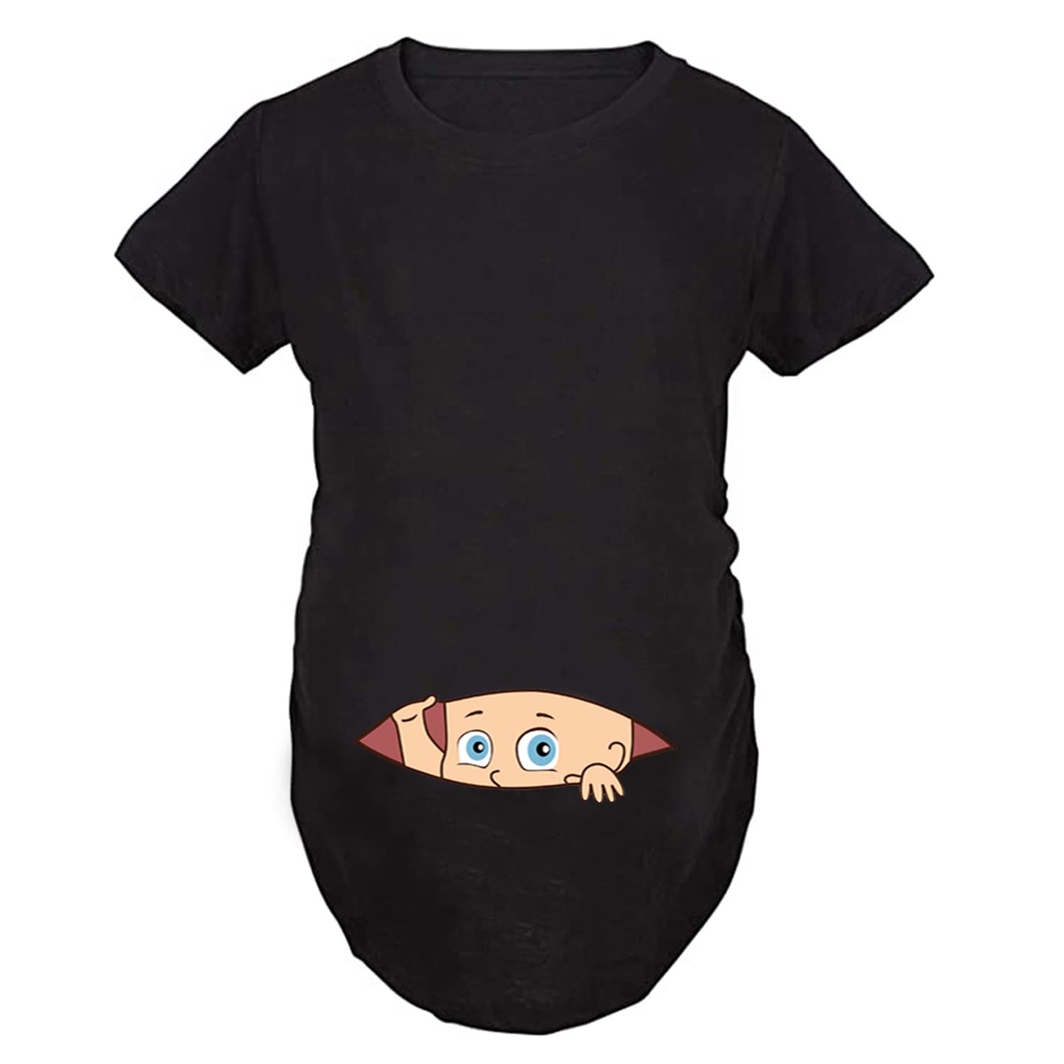 Maglietta Premaman Q.KIM - Stampa Footprint, Cotone Morbido, Maniche Corte, Vestibilità Comoda - Foto 9