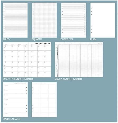 Miniatura 5 de Filofax Cuaderno de notas clásico recargable, negro, personal (6.75 x 3.75 pulgadas) a rayas, páginas de notas lisas y cuadrilares, planificador sin