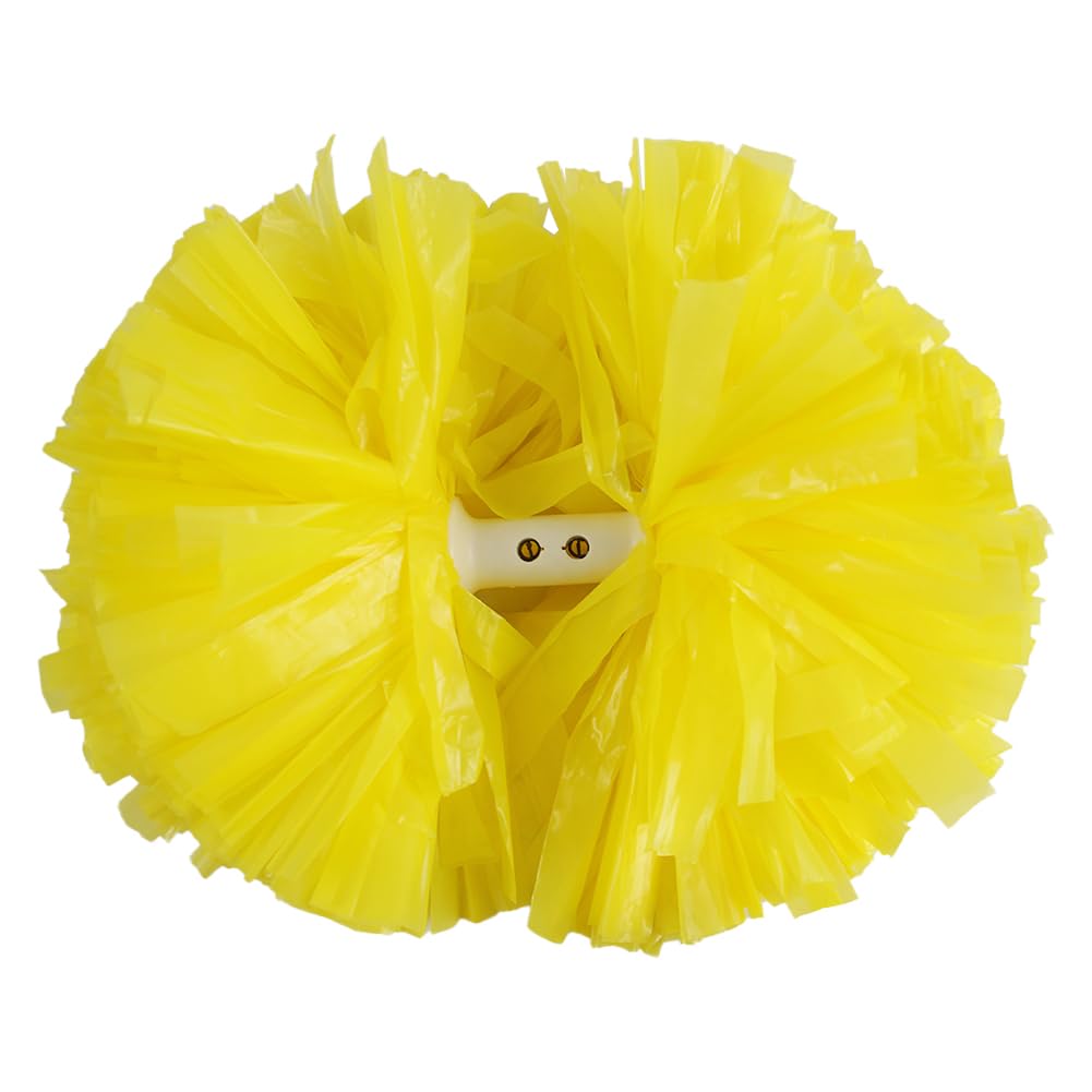 Hooshing 2PCS Pom Poms Cheerleading Professional Cheer Pom Poms with Baton Handle (No Zip Tie) for Cheer Squad Team Sports Spirited Party Dance Training