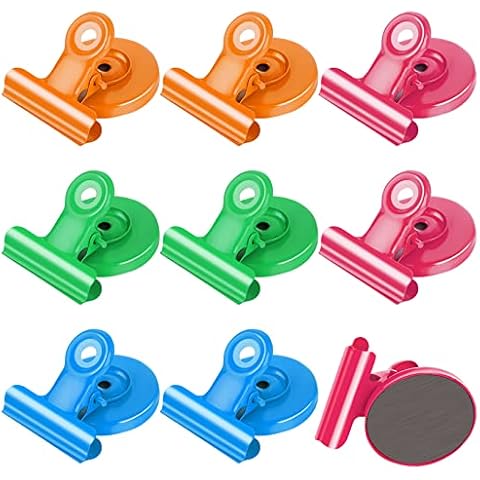 8Pack Magnetic Metal Clips Refrigerator Whiteboard Wall Fridge Magnetic Memo Note Clips Magnets Metal Clip Cover