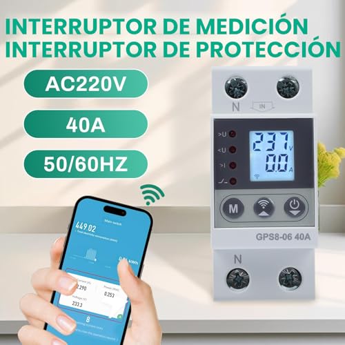 Protector de sobretensión WiFi con autorreajuste automático e interruptor de 2P 220V 2