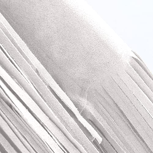 Women Fringe Tassel Suede Vests 70S Hippie Sleeveless Open Front Cardigan Clubwear Western Cowgirls Jacket White #TOP7