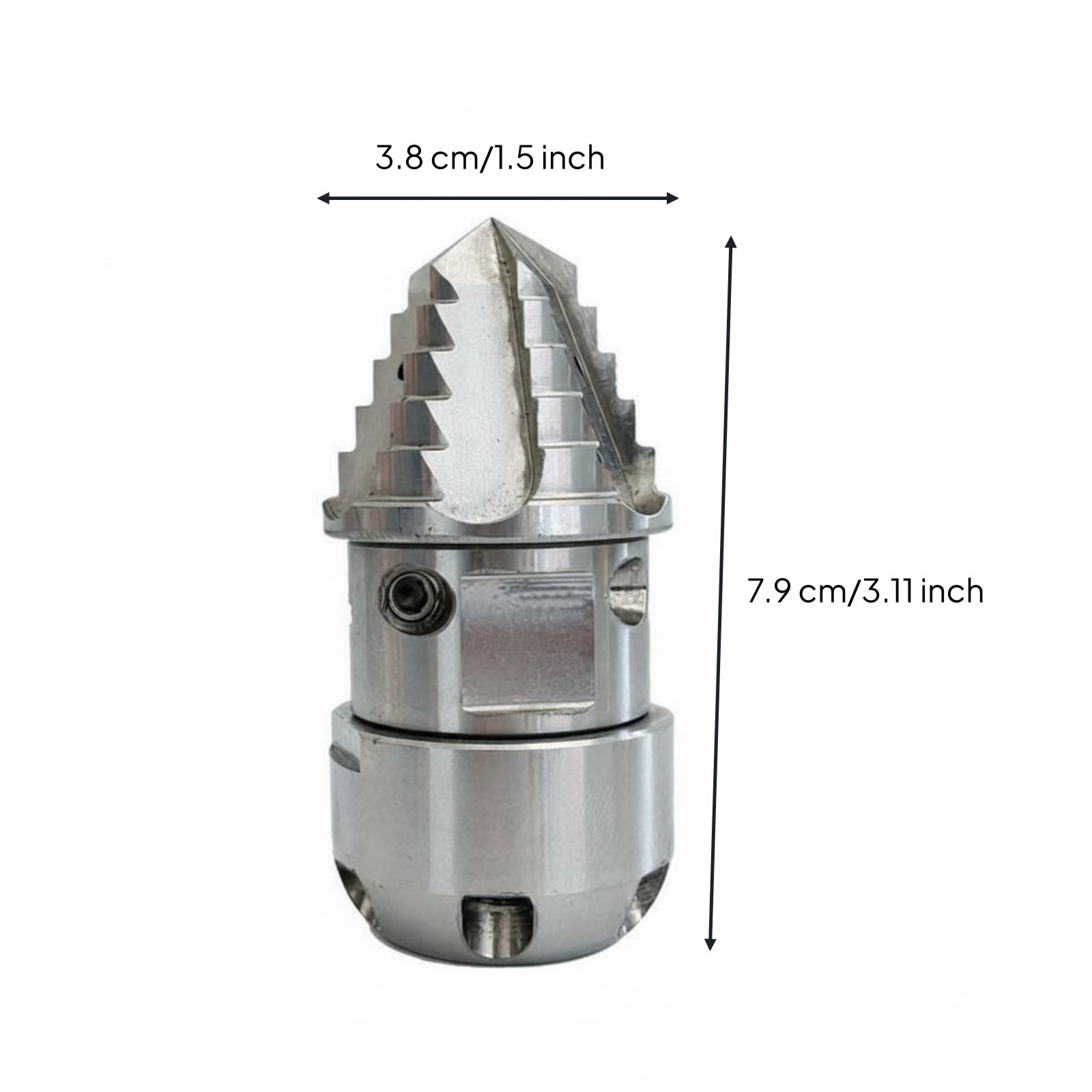 Homyl Rotary Nozzle Ugello Rotante Ugello Fognario Ugello Alta Pressione Ugello Idropulitrice in Acciaio Inox con Testa Rotante E Fori Laterali E Posteriori, 3/8 80L/Min