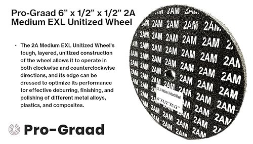 Image of EXL Unitized Wheel, Aluminum Oxide, 6 inch Diameter x 1 /2 inch Wide x 1 /2 inch Arbor, 2A Medium | 15534 | (Pack of 1)