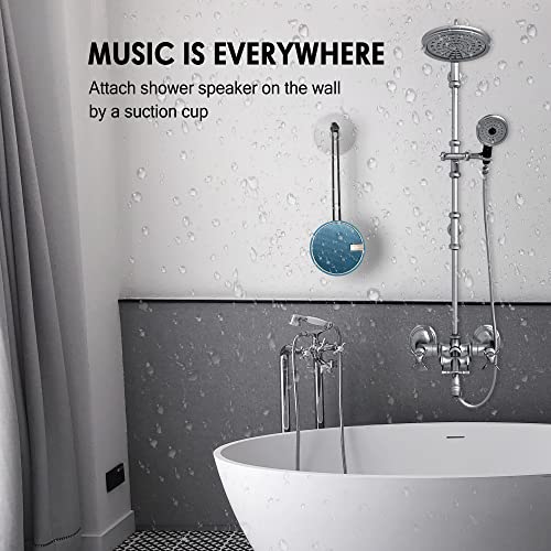Image of INSMY C12 IPX7 Waterproof Shower Bluetooth Speaker, Portable Small Speaker, Speakers Bluetooth Wireless Loud Clear Sound Support TF CSuard ction Cup for Outdoor Kayak Canoe Beach Gift (Navy)