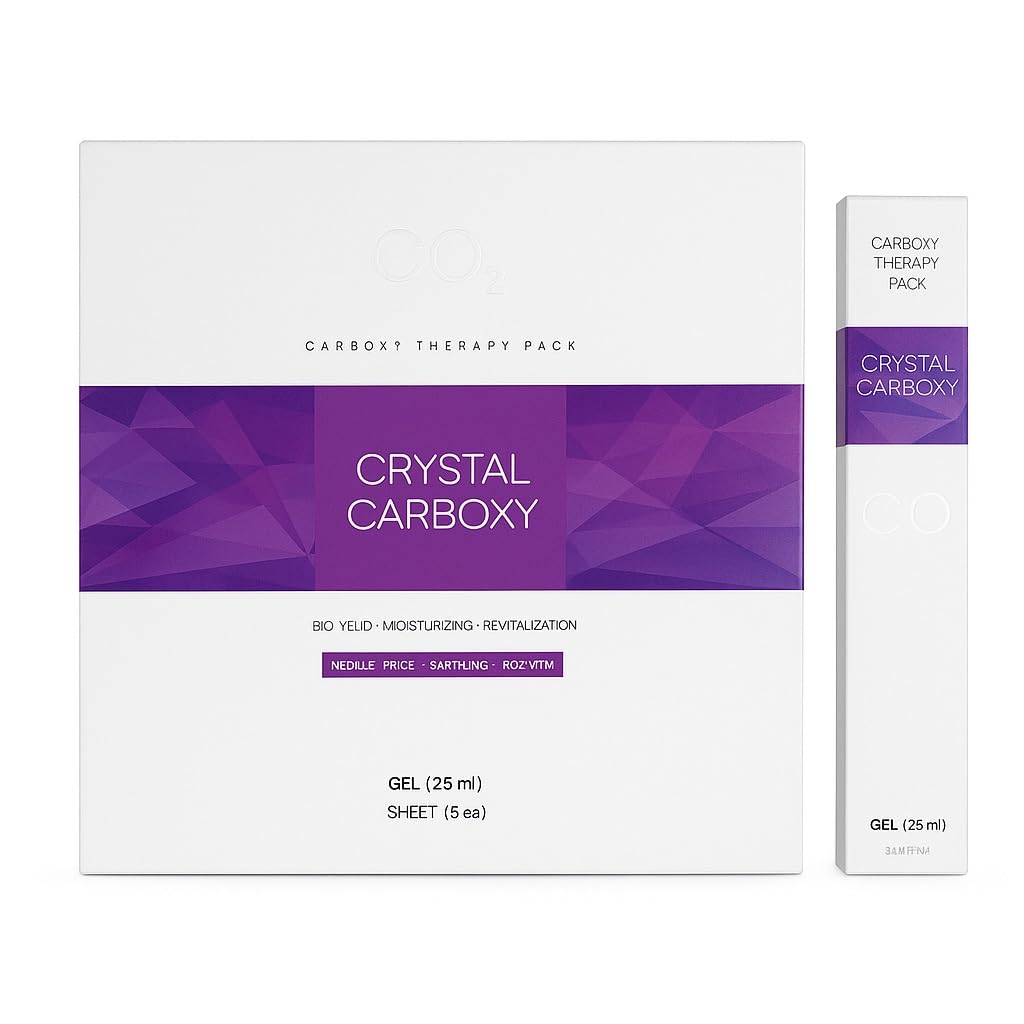Crystal Carboxy CO₂ Therapy Pack – Non-Invasive Skin Rejuvenation Set – 5 Gel Syringes + 5 Sheets – Whitening, Moisturizing & Firming – Made in Korea
