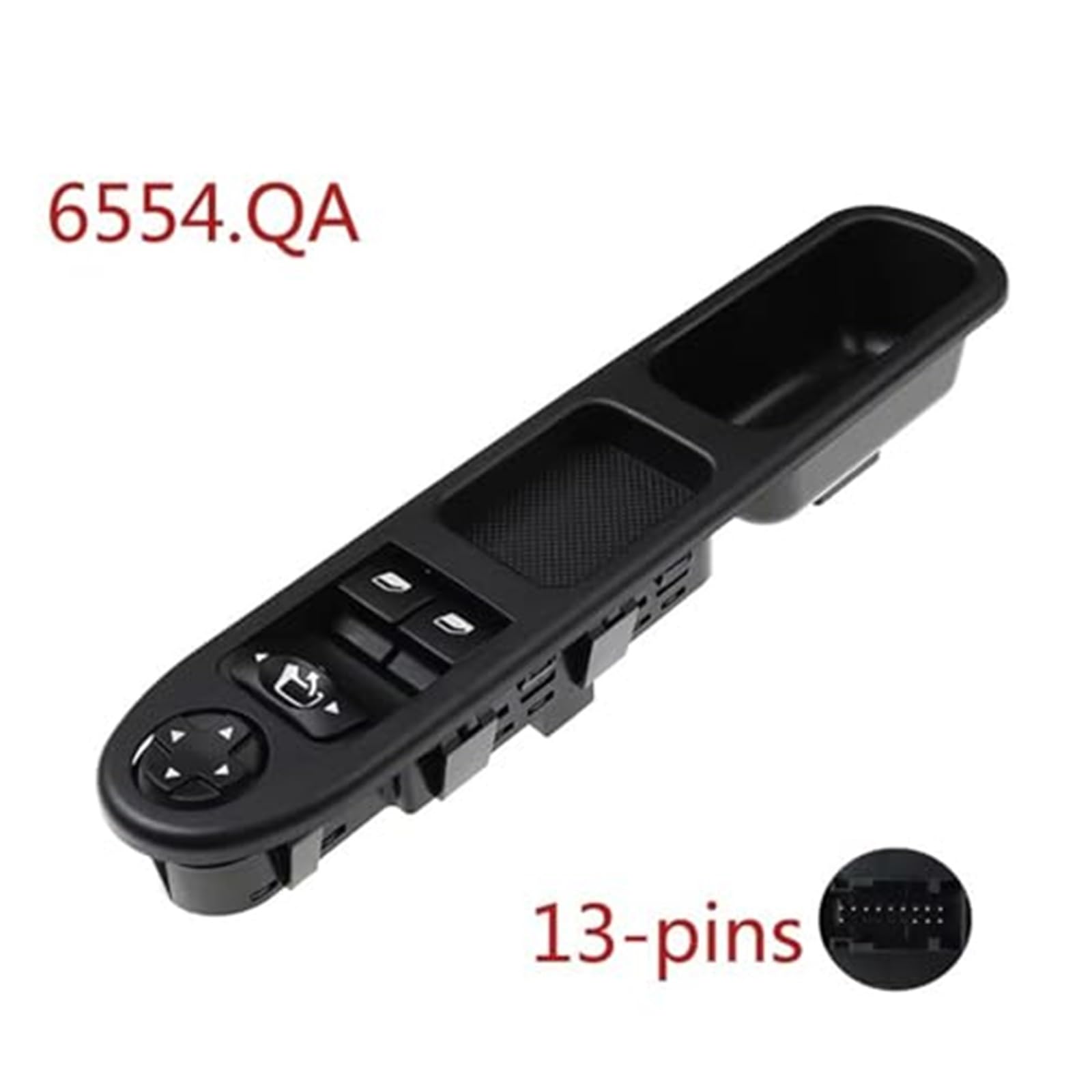 Interruttore per finestra 6554.Qa 9654859677, per Peugeot 207 207Sw 207Cc Pulsante di accensione Sollevamento vetro Retro pieghevole Pulsante Finestra principale(BLACK Without fold button)