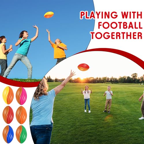 Image of Jerify 12 Pcs Mini Footballs for Kids Spiral Foam Football Bulk 5 Inch Soft Small Waterproof Foam Ball Sports Birthday Toddler Football for Indoor and Outdoor Game(Festive Color)