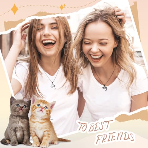 Matching Necklace for Couples, Personalized Yin Yang Pet Cat Pendant Necklace, Boyfriend and Girlfriend Promise Couples Necklaces for Him and Her, Relationship Jewelry Gift for Couples Best Friends3