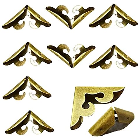 30 Pcs Metal Corner Protector Book Vintage Guard Edge Cover Book Iron Protection Corner for Folders Book Scrapbooking Menus Albums File Decoration Cover