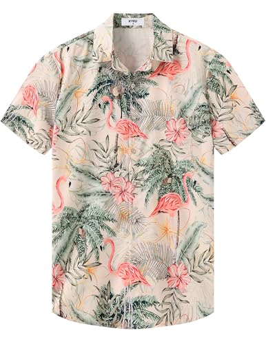 KYKU Hawaiian Shirt for Men: Beach Vacation Summer Short Sleeve Button Down Mens Shirts Casual Stylish