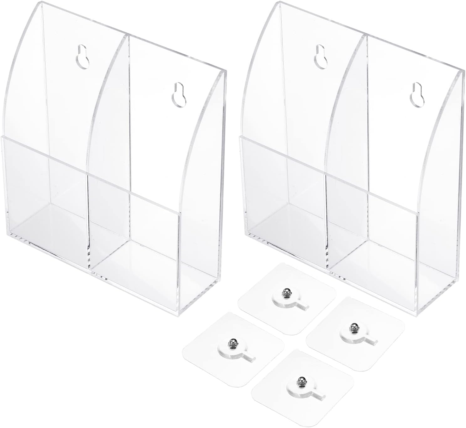 PATIKIL Remote Control Holder, 2 Pack Acrylic Wall Mount