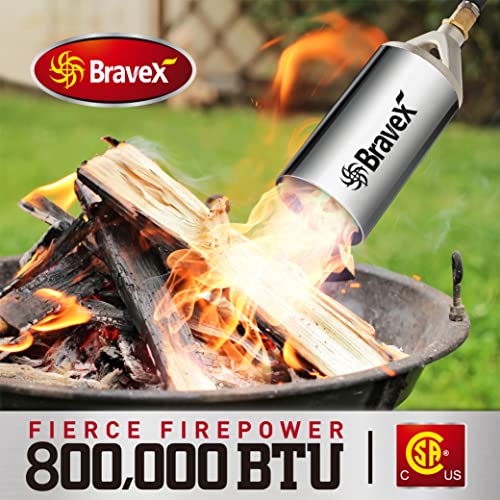 Propane Torch Weed Torch With Push Button Igniter - 800 000 Btu 10Ft Hose Propane Torch High Output High Btu For Garden, Do Wood Grain Burning, Soften Asphalt #TOP2