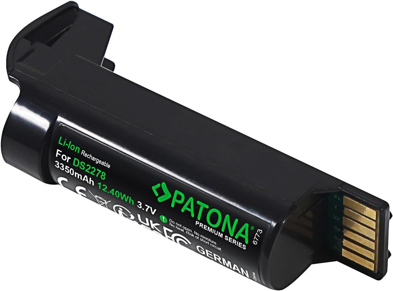 PATONA Premium Batterie Remplacement pour Zebra BT-000317-01 BTRY-DS22EAB0E-00 CR2278 CR2278-PC DS22 DS2208 DS2278 DS2278-HC DS2278SR Delfiscan M81, 3350mAh, Scanners de Codes-Barres et portatifs