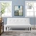 Naomi Home Button Tufted Futon Sofa Bed White