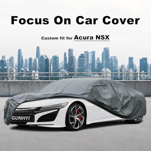 Image of GUNHYI Premium Car Cover Custom Fit Acura NSX, 16 Layers Heavy Duty Car Cover Waterproof All Weather with Zipper Door for Sun Rain Snow Dust Uv Protection