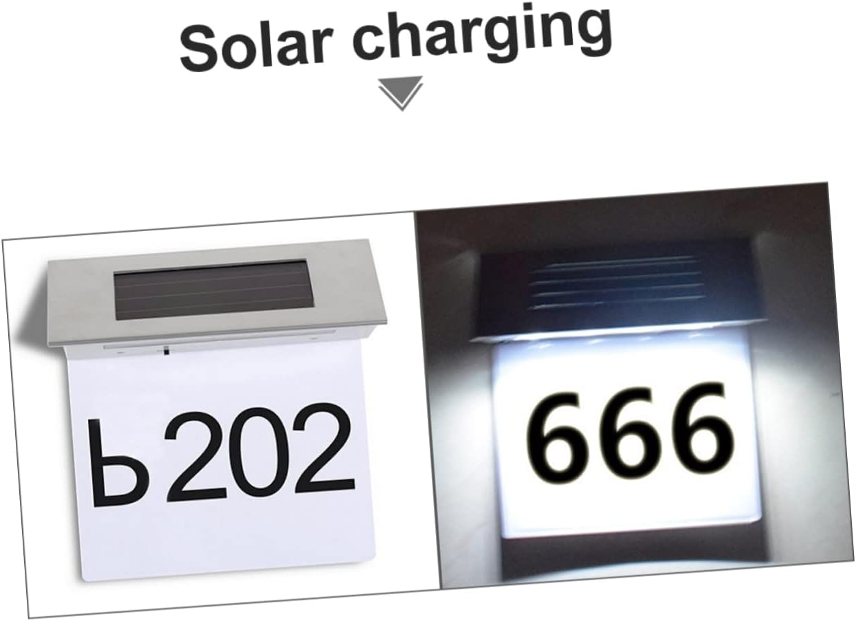 2pcs Solar House Number Light Solar Wall Lamp Stainless Steel Abs Led Weatherproof Easy Install