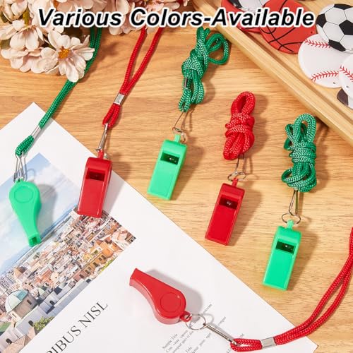 Silbatos deportivos plásticos 12 piezas con cordón miniatura 4