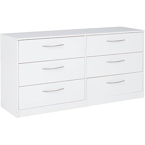 Signature Design by Ashley Flannia Contemporary 6 Drawer Dresser, White