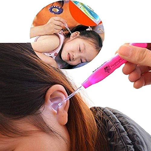 Image of LED Light Flashlight Ear Pick Ear Wax Remover Tweezer Earpick Cleaner Tool Random Color (Pack of 4)