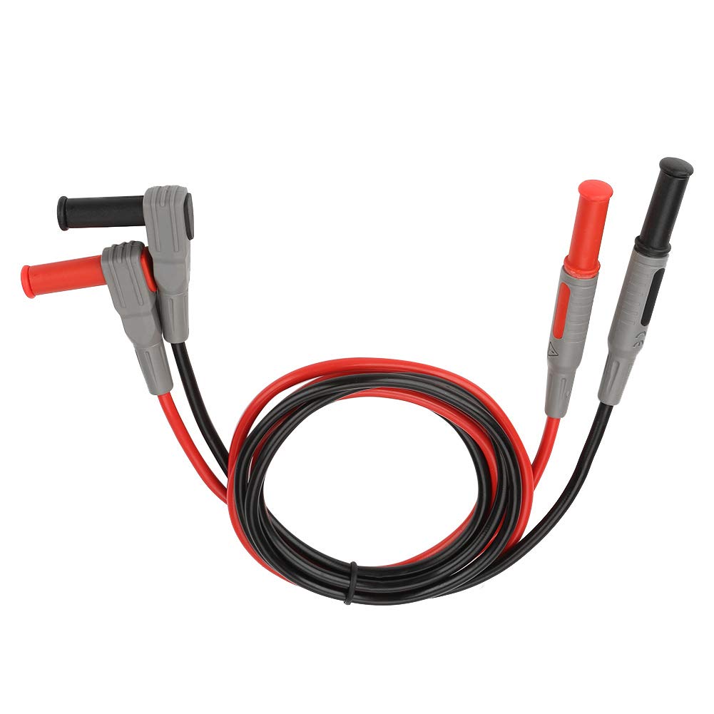 4mm Right Angle to Straight Banana Plug Test Line, Anti Slip Design for Secure, Connection, Dual Insulation Silicone Wire, P1033 Injection Molded Wire, 100cm Length, 2