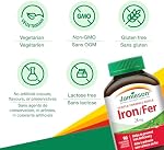 Jamieson Fer 28 mg, avec acide folique, vitamine B2, Vitamine B12, et la vitamine C, aide à prévenir les carences en fer, fournit une absorption supérieure, et doux sur l'estomac. 90 Gélules végétariennes