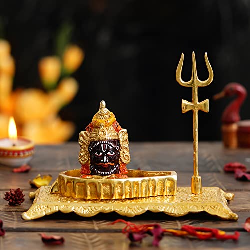 Webelkart Premium Shivling for Home Puja Metal Shivlinga,Pooja Beautiful Mahakal Murti - Mahakaleshwar Shivling Idol Mahakal Shivling Idol Shivling Murti