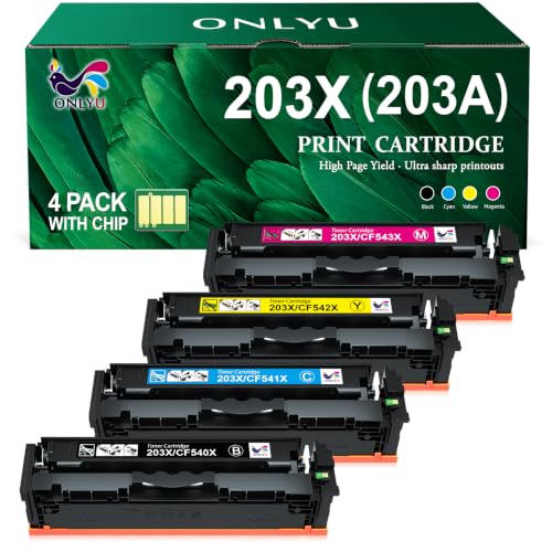 Image of ONLYU 203X CF540X Compatible with HP 203X 203A Toner Cartridges Multipack